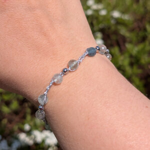 Bransoletka Miraż (srebrna, fluoryt, 17cm)