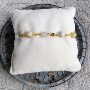 Bransoletka Aura (złota, akwamaryn, 16cm)