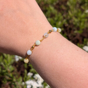Bransoletka Aura (złota, akwamaryn, 16cm)