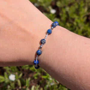 Bransoletka Rytm (srebrna, lapis lazuli, 16cm)