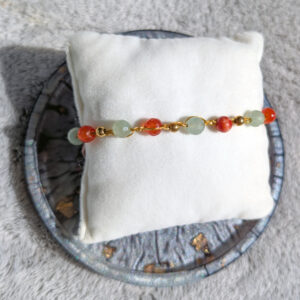 Bransoletka Rytm (złota, jadeit i awenturyn, 18cm)