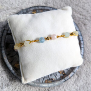 Bransoletka Miraż (złota, morganit, 18cm)