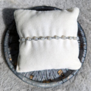 Bransoletka Iskra (srebrna, kamień księżycowy, 18cm)