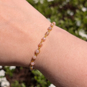 Bransoletka Iskra (złota, kamień słoneczny, 17cm)