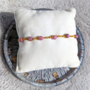 Bransoletka Szept (złota, rubin, 17cm)