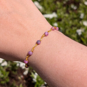 Bransoletka Szept (złota, rubin, 17cm)