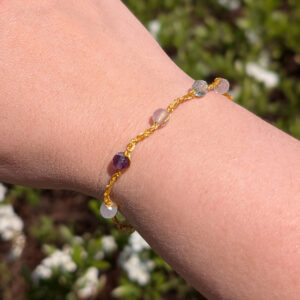 Bransoletka Blask (złota, fluoryt, 18cm)