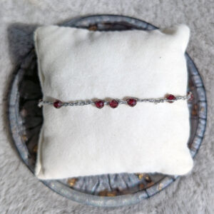 Bransoletka Puls (srebrna, granat, 17cm)