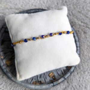 Bransoletka Zorza (złota, koraliki szklane, 18cm)