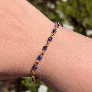 Bransoletka Zorza (złota, koraliki szklane, 18cm)