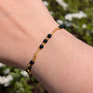 Bransoletka Triada (złota, onyks, 17cm)