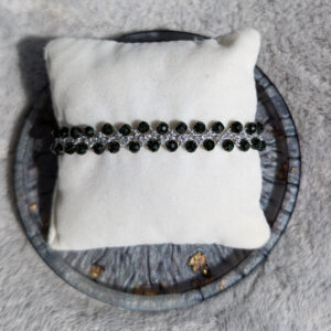 Bransoletka Żar (srebrna, szmaragd nilu, 17cm)