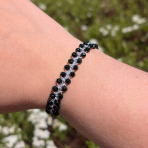 Bransoletka Żar (srebrna, szmaragd nilu, 17cm)