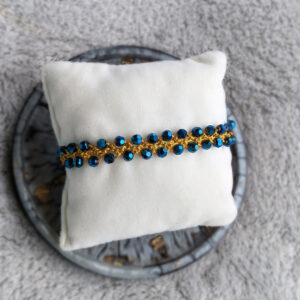 Bransoletka Żar (złota, koraliki szklane, 17cm)