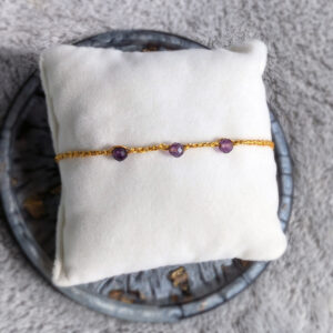 Bransoletka Pył (złota, ametyst, 17cm)